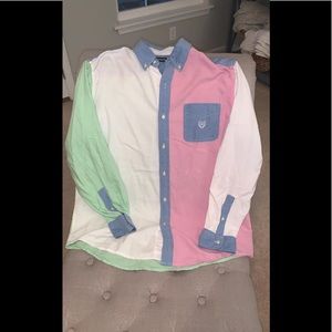 Chaps Color Block Button Down
